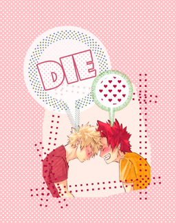 Kirishima and Bakugou forehead to forehead "Die" Print