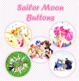 5 different Sailor Moon Buttons