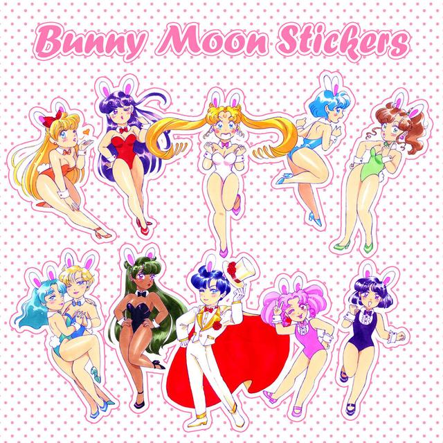 10 Bunny Moon Stickers