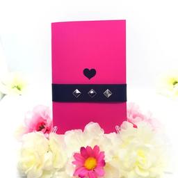 Pink Book Cover with Heart and Ribbon Clasp