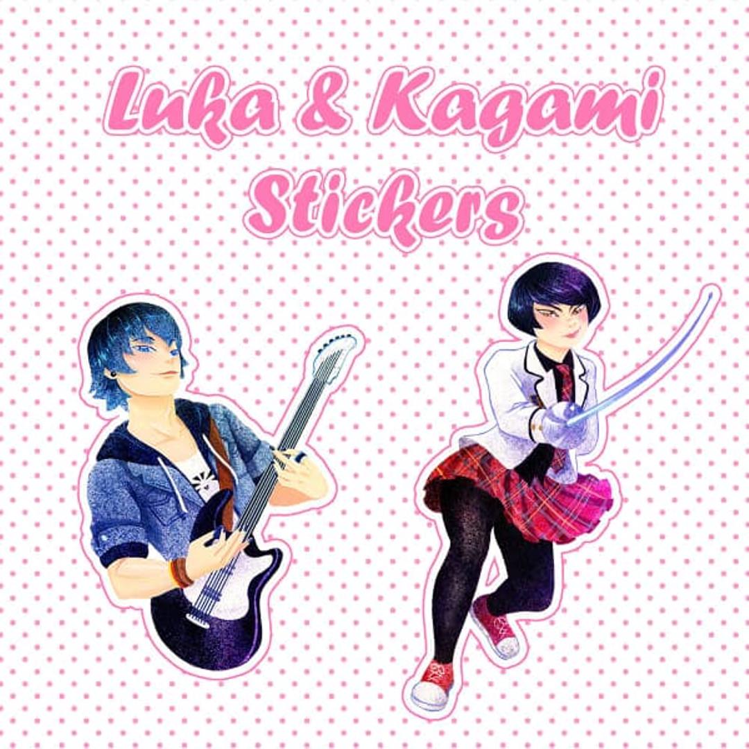 Luka playing guitar and Kagami fencing