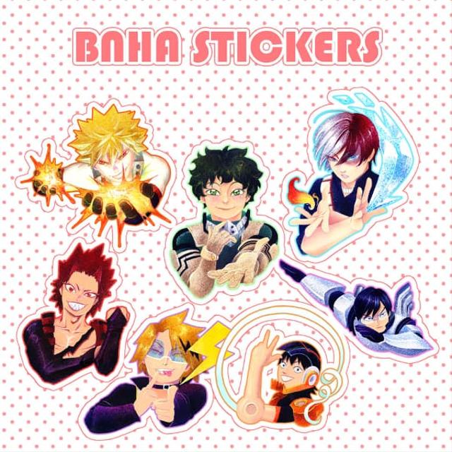 BNHA Boys Class A Buttons Midoria, Bakugou, Kirishima, Denki, Sero, Todoroki, Iida